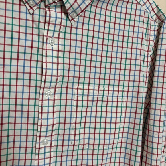 J. Crew Men's‎ Shirt Flex Washed Classic Button Down Cotton Checkered Red Blue M - Picture 2 of 5